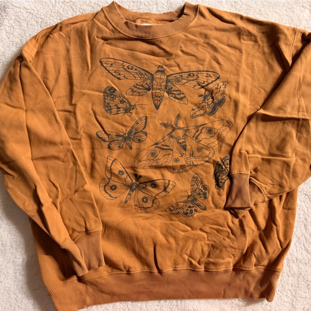 American Eagle Outfitters Butterfly Graphic Sweatshirt - Brown